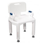 Silla para ducha plástica con respaldo y apoyabrazos DRIVE