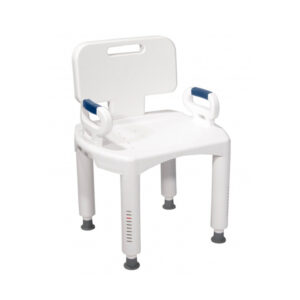 Silla para ducha plástica con respaldo y apoyabrazos DRIVE